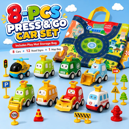 8pcs push toy - push, go